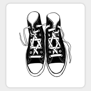 Sneakers with magen david laces llustration Sticker